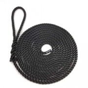 Dock Line 10mm x 7.6M Black, Polyester, 3 strand twisted rope